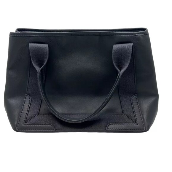 BALENCIAGA Navy Cabas Hand Bag Gray Leather - Picture 3 of 12